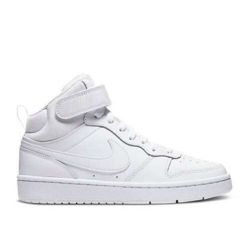 【 NIKE COURT BOROUGH MID 2 GS 'TRIPLE WHITE' / WHITE WHITE WHITE 】 コート ミッド 白色 ホワ...