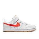 【 NIKE COURT BOROUGH LOW 2 PS 'WHITE ORANGE' / WHITE SUMMIT WHITE SAIL ORANGE 】 ...