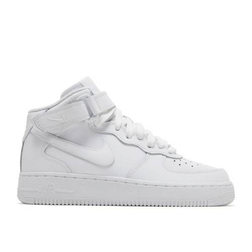 【 NIKE AIR FORCE 1 MID LE GS 'TRIPLE WHITE' / WHITE WHITE WHITE 】 ミッド 白色 ホワイト エアフ..