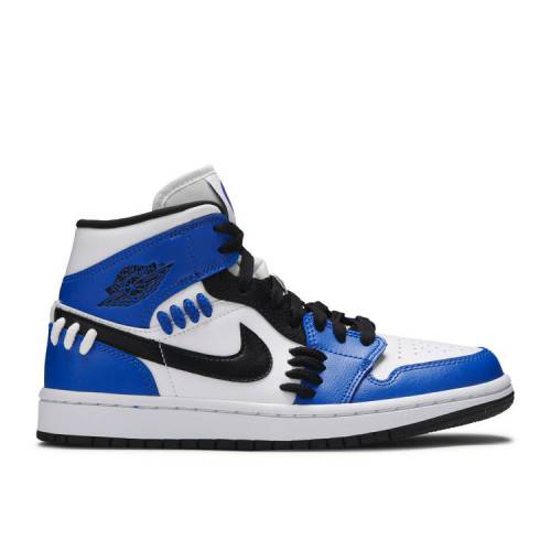 【 AIR JORDAN WMNS AIR JORDAN 1 MID 'SISTERHOOD' / GAME ROYAL BLACK WHITE 】 ナイキ ミッド ゲーム 黒色 ブラック 白色 ホワイト エアジョーダン ゲームロイヤル 青 ブルー スニーカー レディース