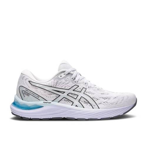 【 ASICS WMNS GEL CUMULUS 23 'WHITE BLACK' / WHITE BLACK 】 白色 ホワイト 黒色 ブラック スニーカー レディース アシックス