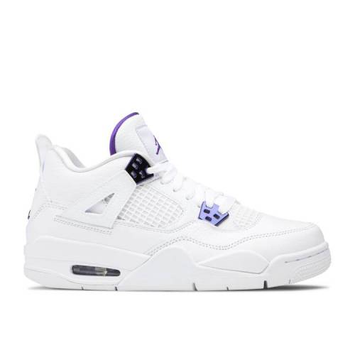 【 AIR JORDAN JORDAN 4 RETRO GS 'PURPLE METALLIC' / WHITE METALLIC SILVER COURT 】 ナイキ 白色 ..