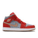 y AIR JORDAN AIR JORDAN 1 MID 'DENIM RED' / CINNABAR HEMP WHITE z iCL ~bh F zCg GAW[_ Xj[J[ Y