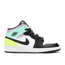 【 AIR JORDAN AIR JORDAN 1 MID GS 'PASTEL' / WHITE VOLT GREEN GLOW BLACK 】 ナイキ ミッド 白色 ホワイト 緑 グリーン 黒色 ブラック エアジョーダン ジュニア キッズ ベビー マタニティ スニーカー