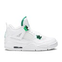 【 AIR JORDAN AIR JORDAN 4 RETRO GS 'GREEN METALLIC' / WHITE PINE GREEN METALLIC SILVER 】 ナイキ 白色 ホワイト 緑 グリーン 銀色 シルバー エアジョーダン ジュニア キッズ ベビー マタニティ スニーカー