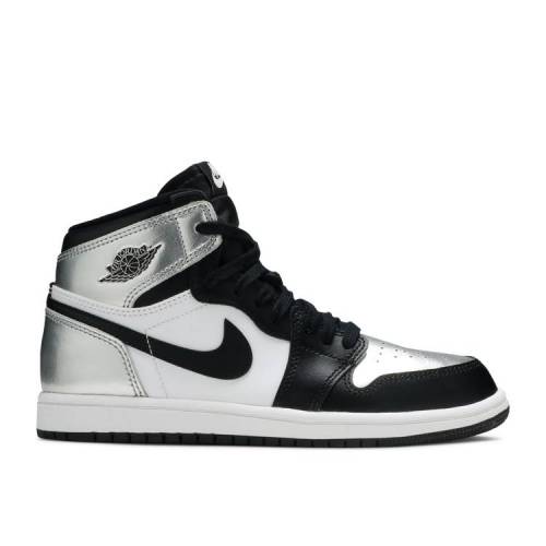 【 AIR JORDAN JORDAN 1 RETRO HIGH OG PS 'SILVER TOE' / BLACK METALLIC SILVER WHITE 】 ナイキ ハイ 黒色 ブラック 銀色 シルバー 白色 ホワイト エアジョーダン ジュニア キッズ ベビー マタニティ スニーカー