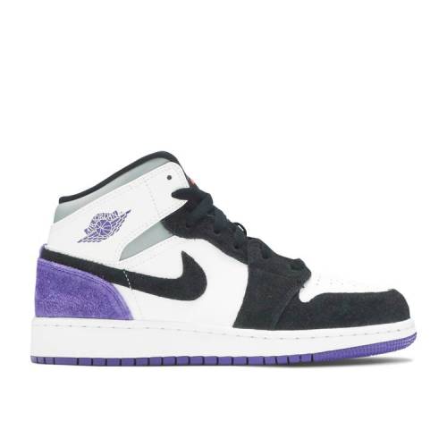 【 AIR JORDAN JORDAN 1 MID SE GS 'VARSITY PURPLE' / WHITE BLACK LIGHT SOLAR FLARE 】 ナイキ ミッド 白色 ホワイト 黒色 ブラック エアジョーダン ジュニア キッズ ベビー マタニティ スニーカー
