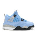 【 AIR JORDAN JORDAN 4 RETRO PS 'UNIVERSITY BLUE' / UNIVERSITY BLUE TECH GREY WHITE 】 ナイキ 青色 ブルー テック 灰色 グレー 白色 ホワイト エアジョーダン ジュニア キッズ ベビー マタニティ スニーカー(4)