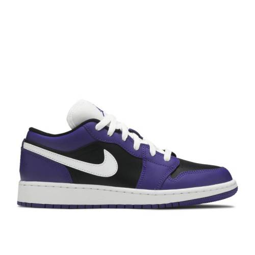  AIR JORDAN JORDAN 1 LOW GS 'BLACK COURT PURPLE' / COURT PURPLE WHITE BLACK  ...