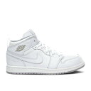 【 AIR JORDAN AIR JORDAN 1 MID PS 'WHITE WOLF GREY' / WHITE WHITE WOLF GREY 】 ナイキ ミッド 白色 ホワイト 灰色 グレー エアジョーダン ジュニア キッズ ベビー マタニティ スニーカー