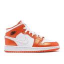 【 AIR JORDAN JORDAN 1 MID SE GS 'ELECTRO ORANGE' / ELECTRO ORANGE BLACK WHITE 】 ナイキ ミッド 橙 オレンジ 黒色 ブラック 白色 ホワイト エアジョーダン ジュニア キッズ ベビー マタニティ スニーカー(4)