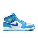 【 AIR JORDAN AIR JORDAN 1 MID SE PS 'SPRITE' / DARK POWDER BLUE GREEN STRIKE WHITE RACER BLUE 】 ナイキ ミッド 青色 ブルー 緑 グリーン ストライク 白色 ホワイト エアジョーダン ジュニア キッズ ベビー マタニ