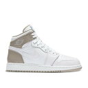 【 AIR JORDAN AIR JORDAN 1 RETRO HIGH GS 'LINEN' / WHITE LIGHT SAND-BOARDER BLUE 】 ナイキ ハイ 白色 ホワイト 青色 ブルー エアジョーダン ジュニア キッズ ベビー マタニティ スニーカー