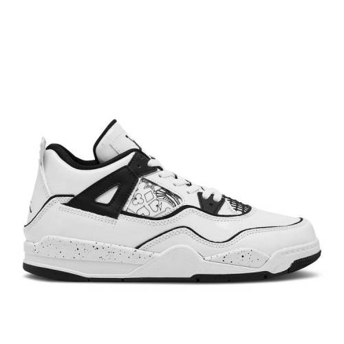 【 AIR JORDAN AIR JORDAN 4 RETRO PS 'DIY' / WHITE BLACK VOLT 】 ナイキ 白色 ホワイト 黒色 ブラッ..