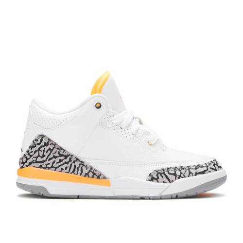 【 AIR JORDAN AIR JORDAN 3 RETRO PS 'LASER ORANGE' / WHITE LASER ORANGE CEMENT GREY 】 ナイキ 白..