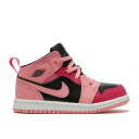 【 AIR JORDAN AIR JORDAN 1 MID TD 'CORAL CHALK' / CORAL CHALK RUSH PINK BLACK PINKSICLE 】 ナイキ ミッド ラッシュ ピンク 黒色 ブラック エアジョーダン ベビー