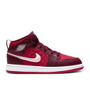 【 AIR JORDAN AIR JORDAN 1 MID SE PS 'RED QUILTED' / GYM RED DARK BEETROOT WHITE 】 ナイキ ミッド 赤 レッド 白色 ホワイト エアジョーダン ジュニア キッズ ベビー マタニティ スニーカー