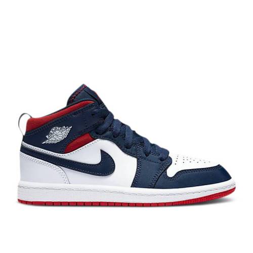 【 AIR JORDAN AIR JORDAN 1 MID SE PS 'OLYMPIC' / WHITE MIDNIGHT NAVY METALLIC 】 ナイキ ミッド ..