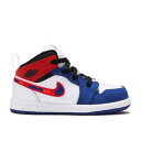 【 AIR JORDAN AIR JORDAN 1 MID SE TD 'MULTICOLORED SWOOSH' / WHITE UNIVERSITY RED RUSH BLUE 】 ナイキ ミッド 白色 ホワイト 赤 レッド ラッシュ 青色 ブルー エアジョーダン ベビー