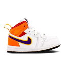 【 AIR JORDAN JORDAN 1 MID TD 'WHITE COURT PURPLE TEAL' / WHITE TOTAL ORANGE UNIV...