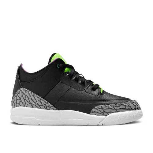 【 AIR JORDAN AIR JORDAN 3 RETRO PS 'ELECTRIC GREEN' / BLACK WHITE ELECTRIC GREEN 】 ナイキ 黒色..