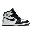 【 AIR JORDAN AIR JORDAN 1 RETRO HIGH OG TD 'SILVER TOE' / BLACK METALLIC SILVER WHITE BLACK 】 ナイキ ハイ 黒色 ブラック 銀色 シルバー 白色 ホワイト エアジョーダン ベビー