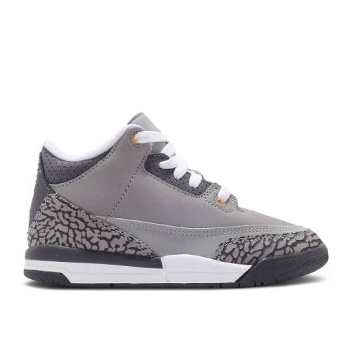 【 AIR JORDAN AIR JORDAN 3 RETRO PS 'COOL GREY' 2021 / SILVER LIGHT GRAPHITE ORANGE 】 ナイキ 銀..