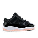 【 AIR JORDAN AIR JORDAN 11 RETRO LOW TD 'BLEACHED CORAL' / BLACK BLEACHED CORAL-WHITE 】 ナイキ 黒色 ブラック エアジョーダン ベビー