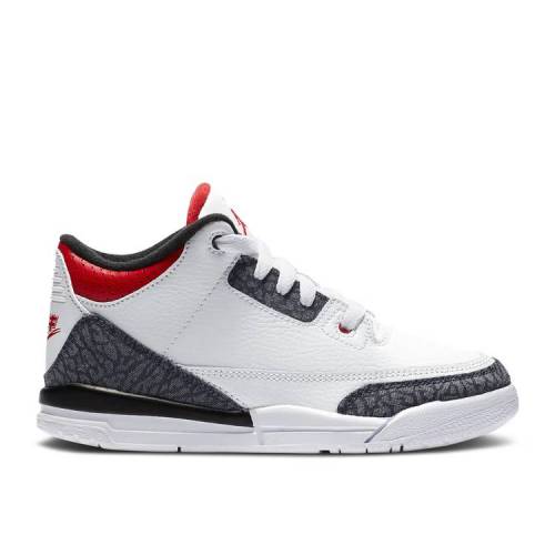 【 AIR JORDAN AIR JORDAN 3 RETRO DENIM SE PS 'FIRE RED' / WHITE FIRE RED BLACK 】 ナイキ デニム 白色 ホワイト ファイア 赤 レッド 黒色 ブラック エアジョーダン ジュニア キッズ ベビー マタニティ スニーカ