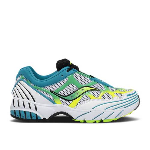 【 SAUCONY GRID WEB 'CITRON TEAL' / WHITE CITRON TEAL 】 サッカニー 白色 ホワイト スニーカー メンズ