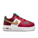 【 NIKE FORCE 1 TD 'CHRISTMAS' / TEAM RED GYM RED WHITE METALLIC GOLD 】 チーム 赤 レッド 白色 ホワイト ゴールド ベビー ナイキ