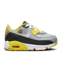 【 NIKE AIR MAX 90 LEATHER TD 'GO THE EXTRA SMILE' / WOLF GREY ANTHRACITE YELLOW STRIKE WHITE 】 マックス レザー 灰色 グレー 黄色 イエロー ストライク 白色 ホワイト エアマックス ベビー ナイキ