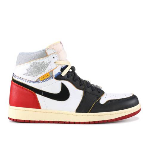 【 AIR JORDAN UNION LA X JORDAN 1 RETRO HIGH NRG 'BLACK TOE' SAMPLE / WHITE BLACK VARSITY RED WOLF 】 ナイキ ユニオン ロサンゼルス ハイ 白色 ホワイト 黒色 ブラック 赤 レッド エアジョーダン スニーカー メンズ