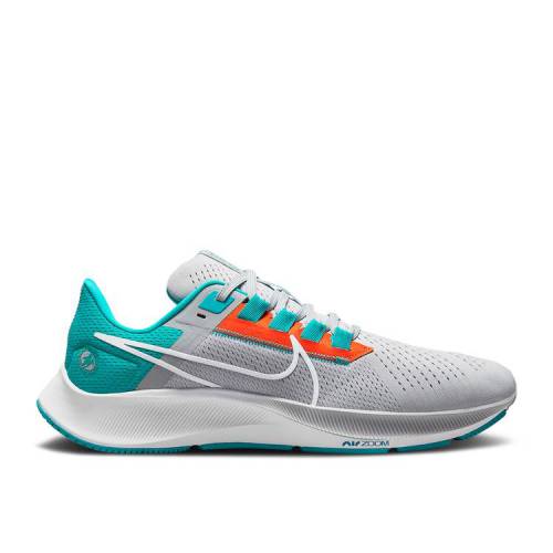 【 NIKE NFL X AIR ZOOM PEGASUS 38 039 MIAMI DOLPHINS 039 / WOLF GREY TURBO GREEN BRILLIANT 】 ズーム ペガサス 灰色 グレー ターボ 緑 グリーン ズームペガサス 039 マイアミ ドルフィンズ 039 スニーカー メンズ ナイキ