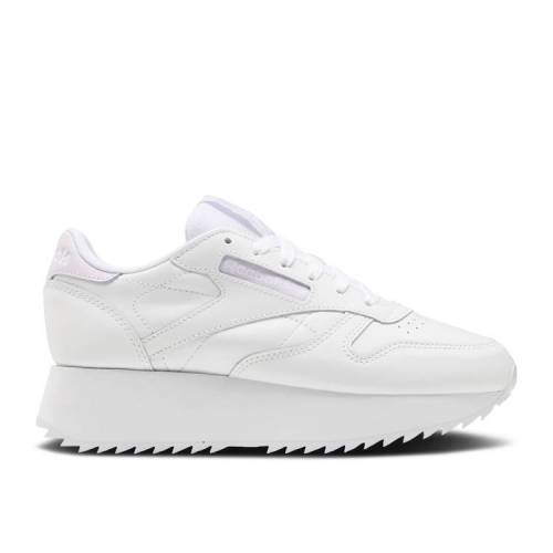 【 REEBOK WMNS CLASSIC LEATHER DOUBLE 'WHITE' / WHITE LUMINOUS LILAC WHITE 】 リーボック クラシック レザー 白色 ホワイト スニーカー レディース