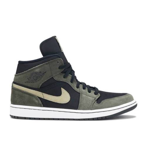 【 AIR JORDAN WMNS JORDAN 1 MID 'OLIVE' / OLIVE WHITE 】 ナイキ ミッド オリーブ 白色 ホワイト エアジョーダン スニーカー レディース