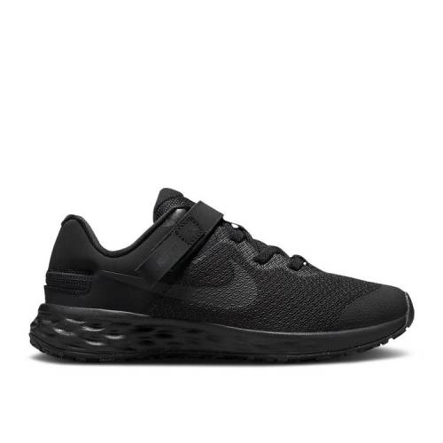 【 NIKE REVOLUTION 6 FLYEASE PS 'BLACK DARK SMOKE GREY' / BLACK DARK SMOKE GREY BLACK 】 レボリューション 黒色 ブラック 灰色 グレー ジュニア キッズ ベビー マタニティ スニーカー ナイキ 1