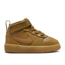 【 NIKE COURT BOROUGH MID 2 TD 'WHEAT' / WHEAT BLACK GUM LIGHT BROWN WHEAT 】 コート ミッド ウィート 黒色 ブラック 茶色 ブラウン コートバーロウ ベビー ナイキ