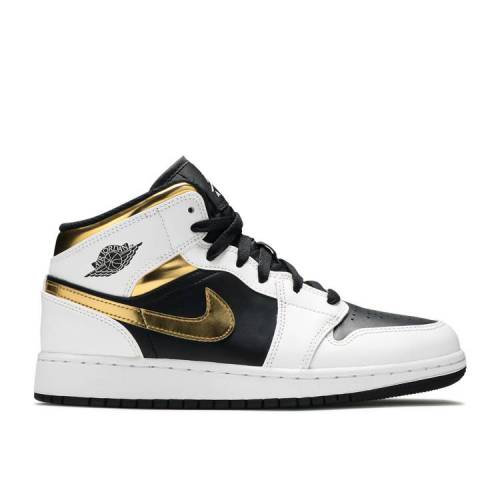 【 AIR JORDAN AIR JORDAN 1 MID GS 'WHITE GOLD' / WHITE MULTI COLOR BLACK 】 ナイキ ミッド 白色 ホワイト 黒色 ブラック エアジョーダン ジュニア キッズ ベビー マタニティ スニーカー