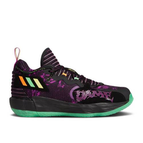 【 ADIDAS DAME 7 EXTPLY 'HALLOWEEN' / CORE BLACK SCREAMING GREEN 】 アディダス コア 黒色 ブラック 緑 グリーン スニーカー メンズ
