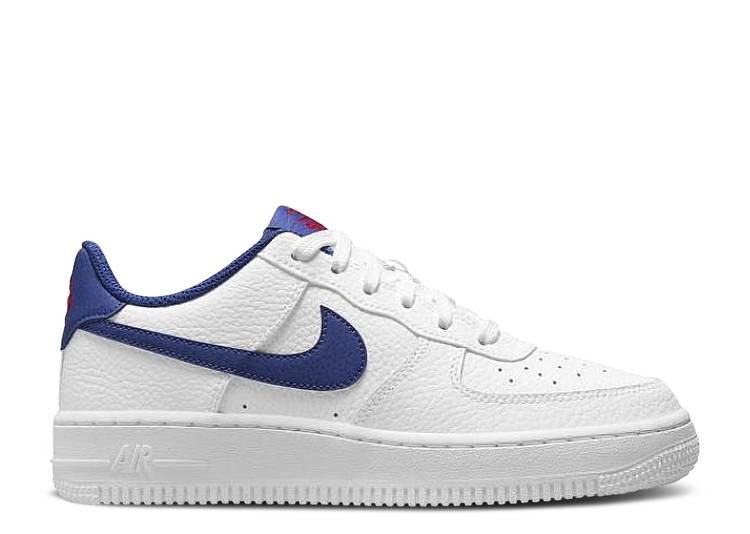  NIKE AIR FORCE 1 GS 'WHITE DEEP ROYAL BLUE' / WHITE DEEP ROYAL BLUE UNIVERSITY...