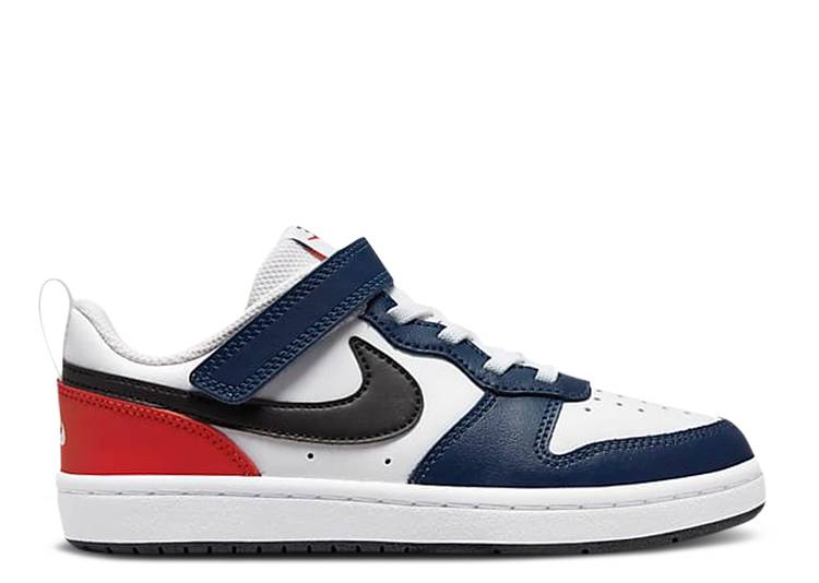 【 NIKE COURT BOROUGH LOW 2 PS 'USA' / WHITE WHITE MIDNIGHT NAVY BLACK 】 コート 白色 ホ...