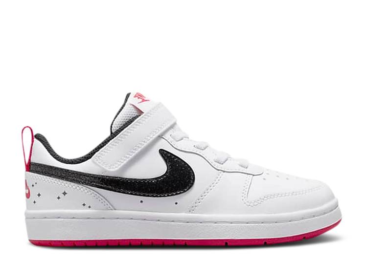  NIKE COURT BOROUGH LOW 2 SE PS 'WHITE VERY BERRY' / WHITE VERY BERRY BLACK  ...