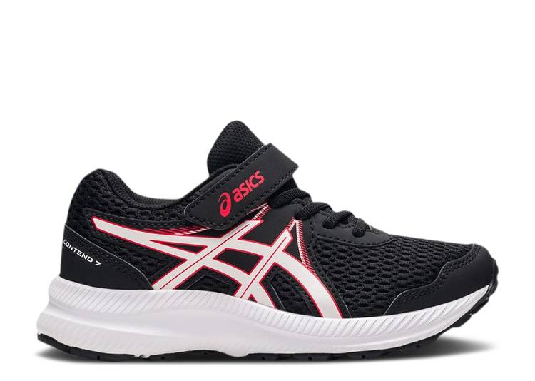 【 ASICS CONTEND 7 PS 'BLACK ELECTRIC RED' / BLACK ELECTRIC RED 】 黒色 ブラック 赤 レッド ジュニア キッズ ベビー マタニティ スニーカー アシックス