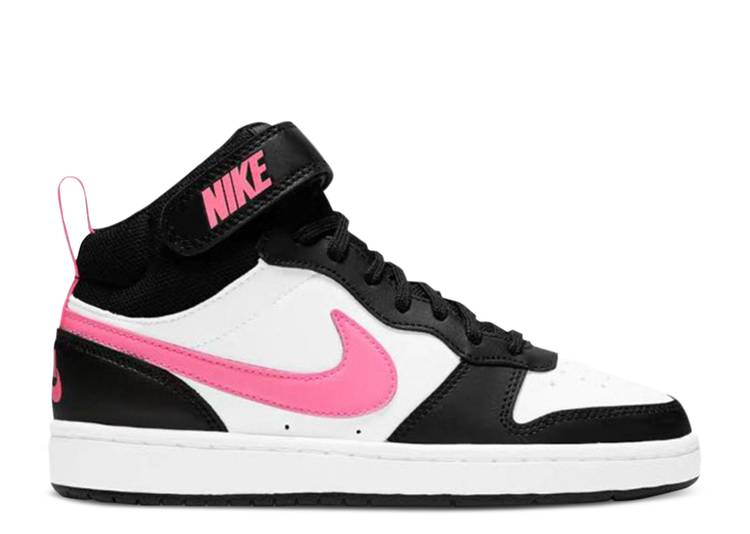 【 NIKE COURT BOROUGH MID 2 GS 'WHITE SUNSET PULSE' / BLACK SUNSET PULSE WHITE 】 ...