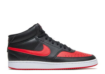 ナイキ NIKE コート ミッド 黒色 ブラック 赤 レッド 白色 ホワイト 'BRED' スニーカー メンズ 【 RED NIKE COURT VISION MID BLACK UNIVERSITY WHITE 】