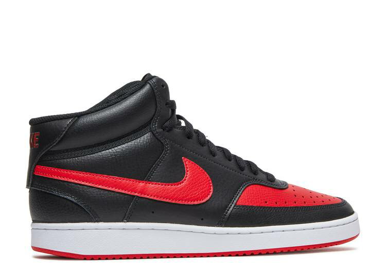 ナイキ NIKE コート ミッド 黒色 ブラック 赤 レッド 白色 ホワイト 'BRED' スニーカー メンズ 【 RED NIKE COURT VISION MID BLACK UNIVERSITY WHITE 】