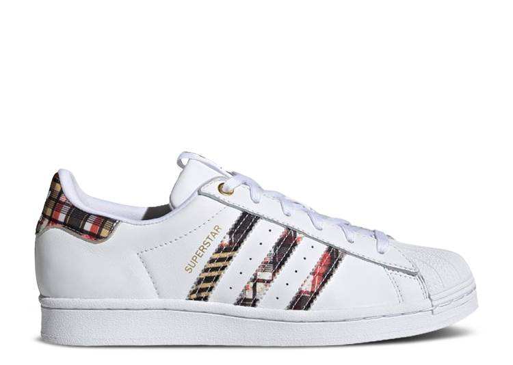 【 ADIDAS HER STUDIO LONDON X WMNS SUPERSTAR 'PLAID' / CLOUD WHITE SUPPLIER COLOR 】 アディダス スタジオ スーパースター 白色 ホワイト スニーカー レディース