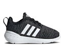 【 ADIDAS SWIFT RUN 22 I 'BLACK WHITE' / CORE BLACK CLOUD WHITE GREY FIVE 】 アディダス ラン コア 黒色 ブラック 白色 ホワイト 灰色 グレー ベビー