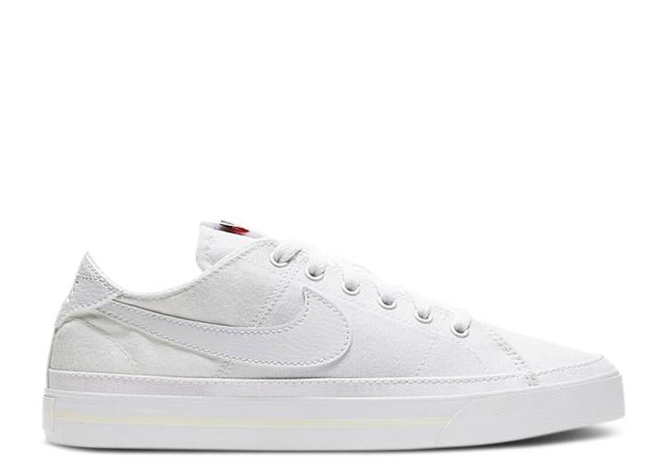【 NIKE WMNS COURT LEGACY CANVAS 'TRIPLE WHITE' / WHITE WHITE SUMMIT WHITE 】 コート レガシー 白色 ホワイト スニーカー レディース ナイキのサムネイル